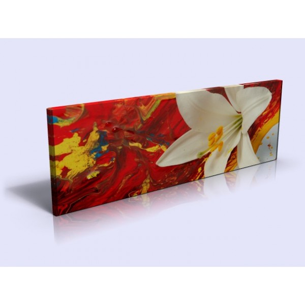White Flower Abstract Panoramic Canvas Print